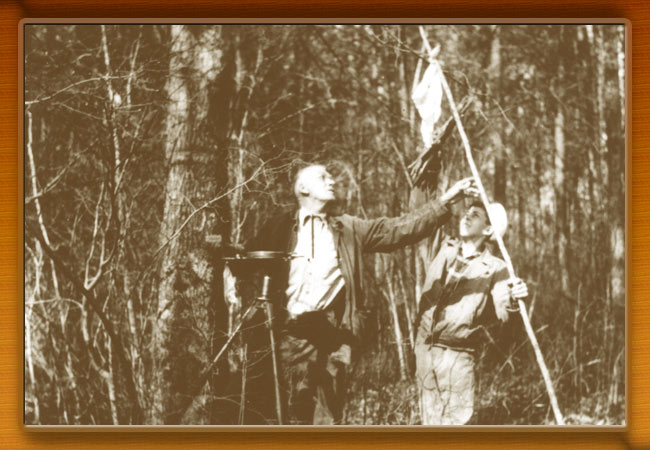 Fred W. Besley, Maryland's 1st State Forester, surveying