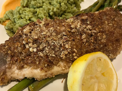 Pecan Crusted Rockfish with Honey-Dijon Sauce