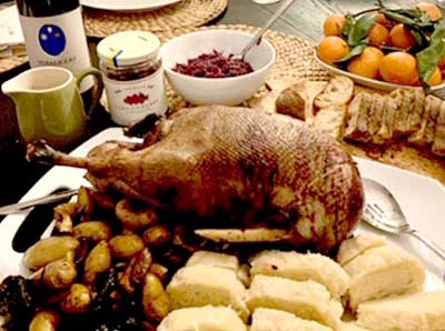 photo of Wild Goose served with Czech Style Bread Dumplings, Sauerkraut, and Jam  