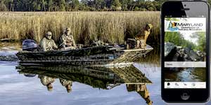 Image of the app with hunters on a boat - Photo: Kimberley Kelly