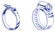 Types of clamps you should use, either a clasp style or a screw-tighten model