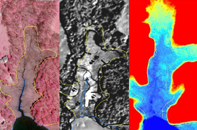 Samples of various map technologies on the same area