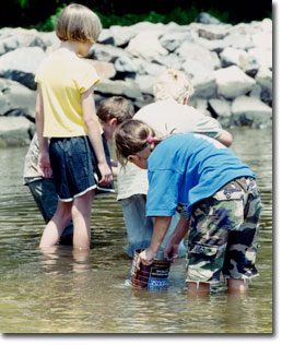 Children in stream