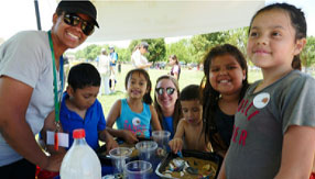 Hispanic children at a park