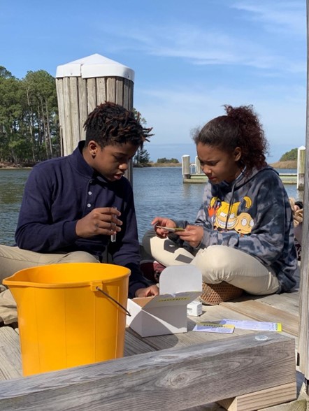 Children testing water contents