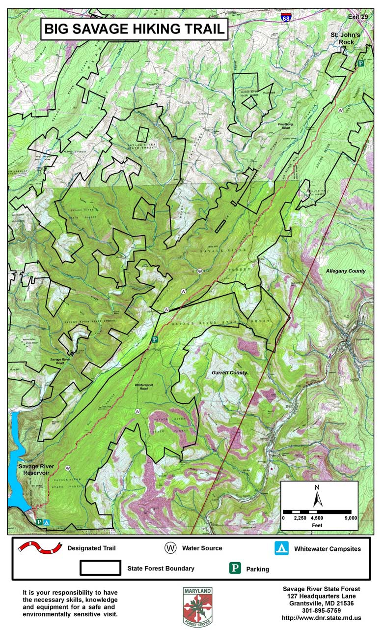 Big Savage Hiking Trail Map