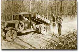 Loggers laying down a new road