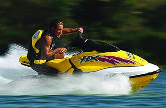 Man on a jet ski.