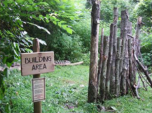 Building Area with Wooden Wall at the Key School