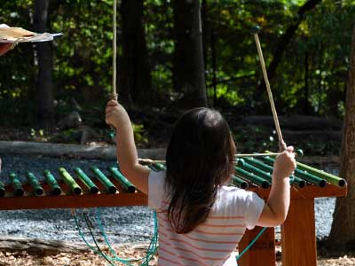 child playing music