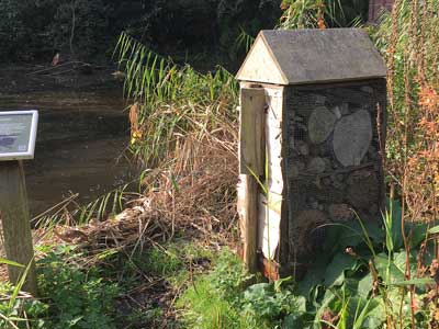 Sign by an insect house