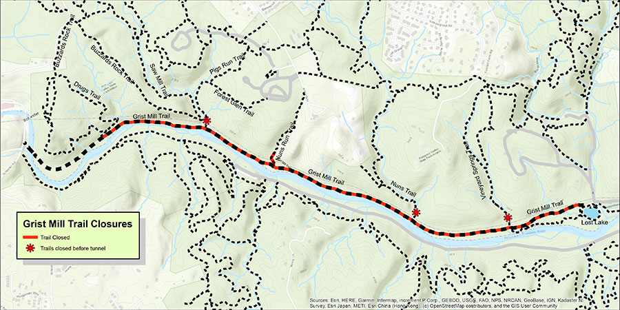 map of closure area, if you have questions call 410-461-5005​