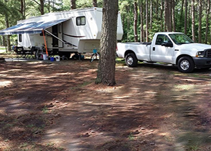 Camper at Janes Island State Park