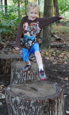 Kid playing in a park