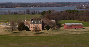 Aerial view of structures in Newtowne Neck State Park - Photo by Mark Odell