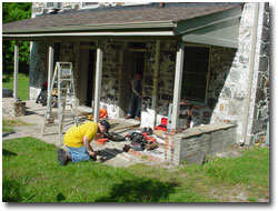 Volunteers at work in Rocks State Park