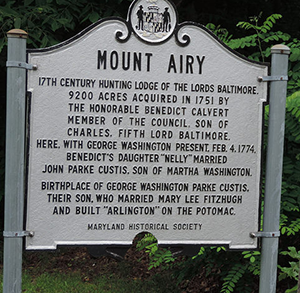 Signage detailing history of Rosaryville State Park