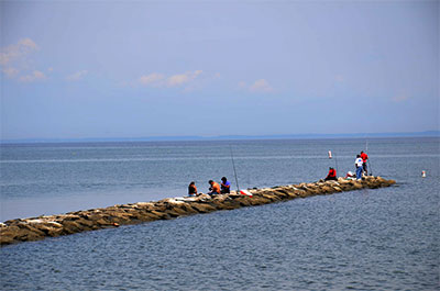 Rock jetty at Sandy Point