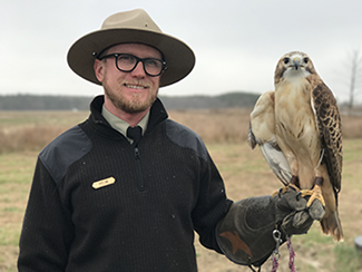 Park Ranger with Scales and Tales Hawk