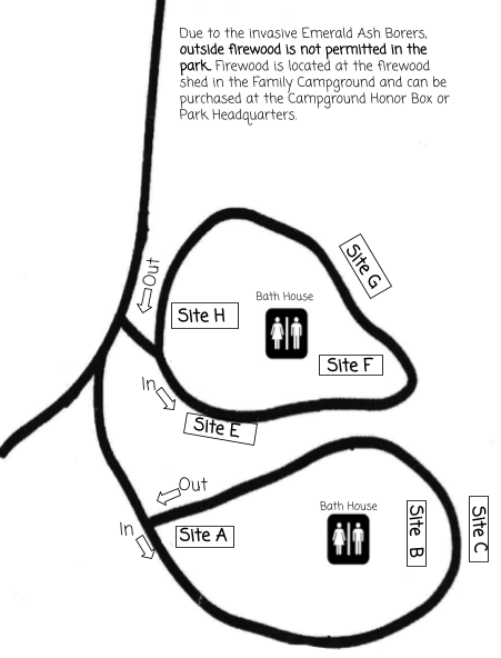 Map of Cedarville State Forest Youth Group Area