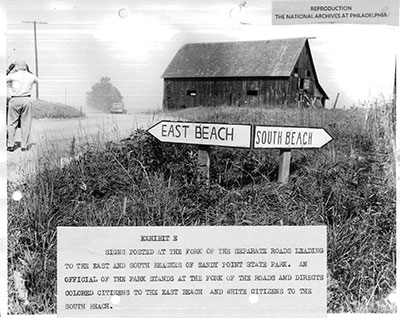 Photo of directional signs at Sandy Point