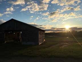 Work site at sunset