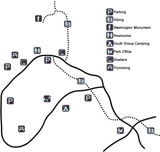 Map of Washington Monument State Park