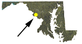 Maryland Map showing approximate location of Cherrington CWMA