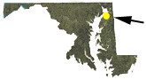 Maryland Map showing approximate location of Earleville WMA