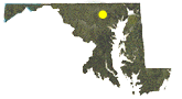 Maryland may showing approximate location of Gwynnbrook WMA