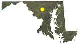 Map of Maryland showing approximate location of Liberty Reservoir CWMA