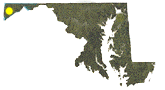 Illustrative map of Maryland showing approximate location of Mt. Nebo WMA