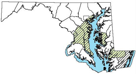 Scarletsnake - Distribution in Maryland