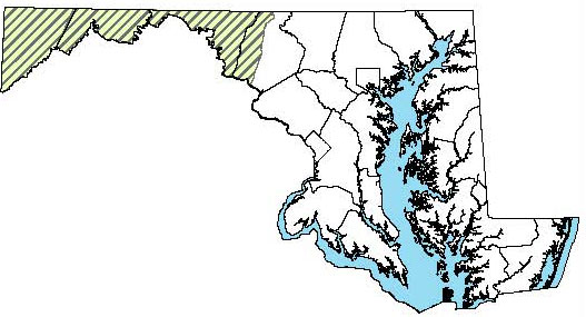 Smooth Greensnake - Distribution in Maryland