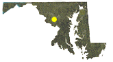 Maryland map depicting approximate location on Strider WMA